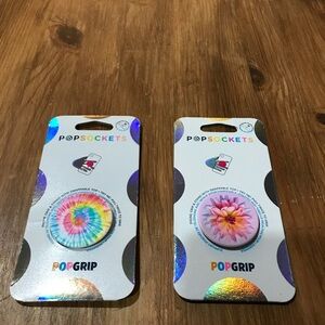2 PopSocket PopGrips - Colorful Tie-Dye and Floral - new in package.